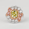 GIA Certified 2.02 Carat Cushion Cut Fancy Greenish Yellow Diamond Ring