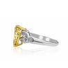 GIA Certified 2.07 Carat Pear-Shape Fancy Yellow & White Diamond Platinum Ring