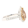 GIA Certified 2.53 Carat Pear Cut Brown Diamond Halo Pave Engagement Ring