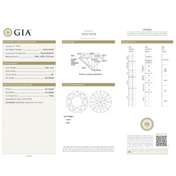 GIA Certified 2.56 Carat Round Cut Diamond Cathedral Solitaire Ring – Assay Jewelers