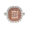 GIA-zertifizierter 2,69ct Fancy Orangy Pink Diamant Halo Ring