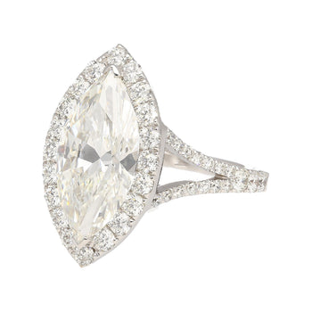 GIA Certified 3.22 Carat Marquise Cut G/VS1 Halo Engagement 18K Ring – Assay Jewelers