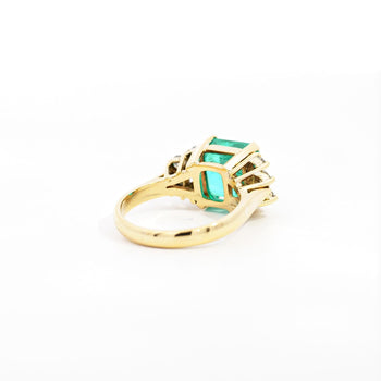 GIA Certified 4 Carat Colombian Minor Oil Emerald & Diamond Engagement Ring – Assay Jewelers