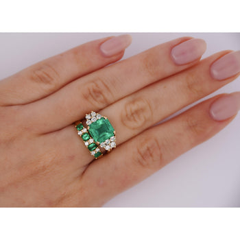 GIA Certified 4 Carat Colombian Minor Oil Emerald & Diamond Engagement Ring – Assay Jewelers