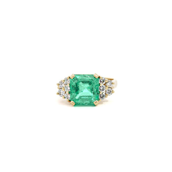 GIA認定 4カラット コロンビア産マイナーオイル エメラルド＆ダイヤモンド 婚約Ring – Assay Jewelers