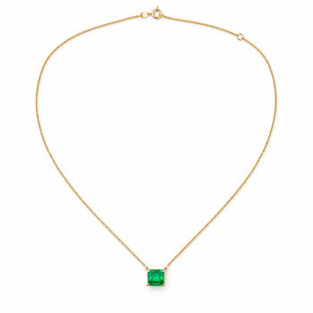 GIA Certified 4.38 Carat Colombian Emerald in 18K Gold Floating Connecting Necklace – Assay Jewelers