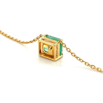 GIA認定 4.38カラット コロンビア産エメラルドの18Kゴールド フローティングコネクティングネックレス – Assay Jewelers