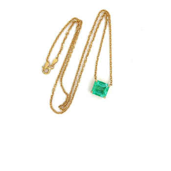 GIA認定 4.38カラット コロンビア産エメラルドの18Kゴールド フローティングコネクティングネックレス – Assay Jewelers