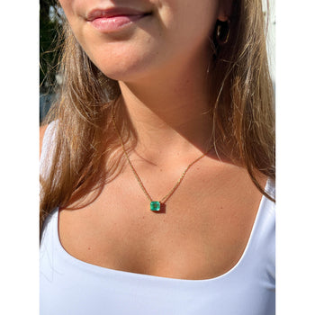 GIA認定 4.38カラット コロンビア産エメラルドの18Kゴールド フローティングコネクティングネックレス – Assay Jewelers