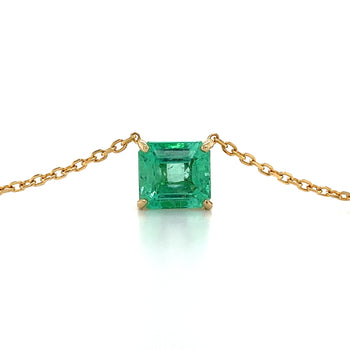 GIA Certified 4.38 Carat Colombian Emerald in 18K Gold Floating Connecting Necklace – Assay Jewelers