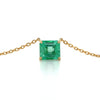 Collier flottant en or 18K avec émeraude colombienne de 4,38 carats