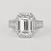 GIA-zertifizierter 5,09 Karat D-Farbe VVS2-Reinheit Smaragdschliff Diamant 18K Ring