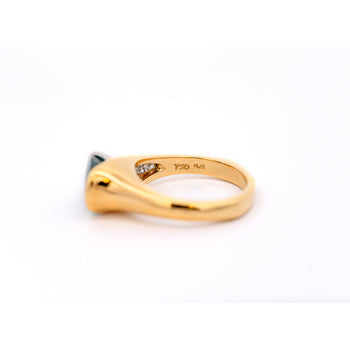 Ring bypass con zircone blu taglio ovale da 5,25 carati e diamanti, certificato GIA, firmato Richard Krementz – Assay Jewelers
