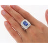 GIA Certified 6 Carat Emerald Cut No Heat Burma Blue Sapphire & Diamond Ring