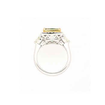Certificato GIA, Ring con diamante giallo fancy brunastro verdognolo da 6,07 carati, taglio radiant – Assay Jewelers