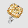 GIA Certified 6.6 Carat Fancy Yellow Diamond 18K Gold Split Shank Ring