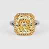 GIA Certified 6.6 Carat Fancy Yellow Diamond 18K Gold Split Shank Ring