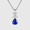 GIA Certified 6.82 Carat Pear Cut No Heat Blue Sapphire Drop Pendant Necklace