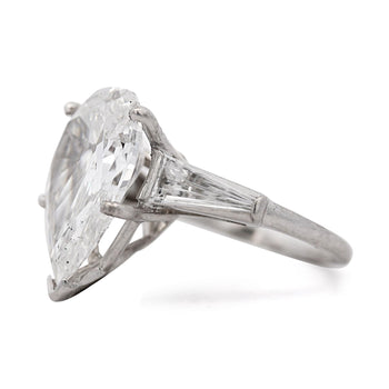 GIA Certified 7.03 Carat Pear Cut F/SI2 Diamond Platinum 3 Stone Ring – Assay Jewelers