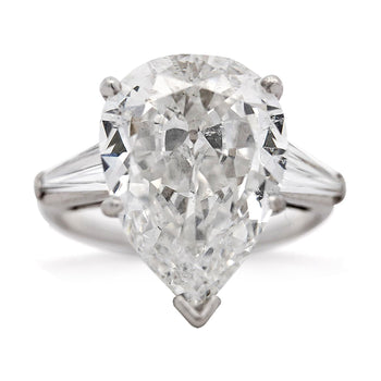 GIA Certified 7.03 Carat Pear Cut F/SI2 Diamond Platinum 3 Stone Ring – Assay Jewelers