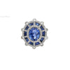 GIA-zertifizierter 8,46 Karat No Heat Blauer Saphir & Diamant Art-déco-Stil Ring