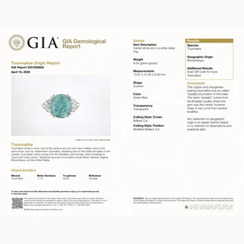 GIA Certified 9.48 Carat Paraiba Tourmaline Diamond Cluster Ring – Assay Jewelers