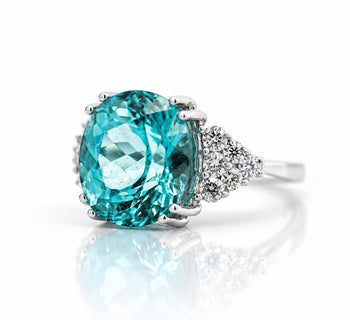 GIA Certified 9.48 Carat Paraiba Tourmaline Diamond Cluster Ring – Assay Jewelers