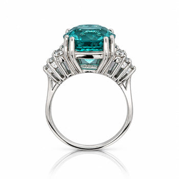 GIA Certified 9.48 Carat Paraiba Tourmaline Diamond Cluster Ring – Assay Jewelers