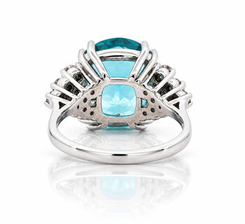 GIA Certified 9.48 Carat Paraiba Tourmaline Diamond Cluster Ring – Assay Jewelers