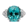 GIA Certified 9.48 Carat Paraiba Tourmaline Diamond Cluster Ring