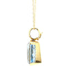 GIA Certified Cushion Cut Blue Topaz in 18K Gold Bezel Pendant Necklace