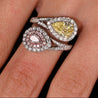 GIA Certified Fancy Intense Yellow & Fancy Light Pink Diamond Toi Et Moi Ring in 18K White Gold