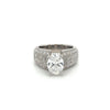 GIA Certified Oval Cut 2.14 Carat & 18K White Gold Wide Lab Grown Engagement Ring