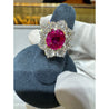 GIA Certified Semi Mount Ring With Round Diamond Halo in Platinum
