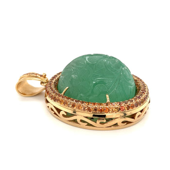 GIA certifié Pendentif en émeraude colombienne de 250 carats en or rose 18k – Assay Jewelers