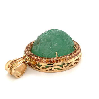 Pendentif émeraude colombienne certifié GIA de 250 carats en or rose 18 carats – Assay Jewelers