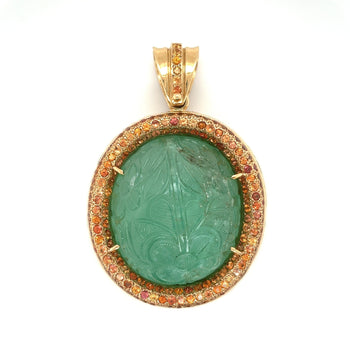 Pendentif certifié GIA de 250 carats en émeraude colombienne, or rose 18k – Assay Jewelers