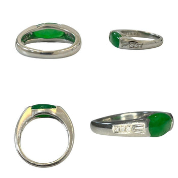 Ring con giada ovale certificata GIA e diamantini laterali in platino – Assay Jewelers