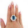 GRS Certified 18.16 Carat No Heat Mogok Burma Oval Cut Blue Sapphire and Diamond Ring