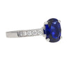 GRS Certified 2.06 Carat Vivid Deep Blue Sapphire & Diamond Ring