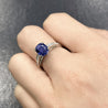 GRS Certified 2.06 Carat Vivid Deep Blue Sapphire & Diamond Ring
