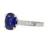 GRS Certified 2.06 Carat Vivid Deep Blue Sapphire & Diamond Ring
