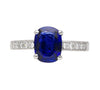 GRS Certified 2.06 Carat Vivid Deep Blue Sapphire & Diamond Ring