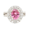 GRS Certified 2.33ct Pink Sapphire Diamond Ring 18KWhite Gold