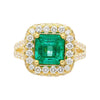 GRS-zertifizierter 2,66 Karat Minor Oil kolumbianischer Smaragd und Diamant-Pavé-Ring