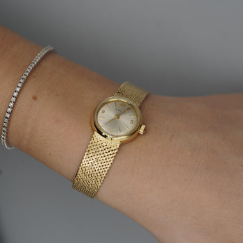 Gübelin 18K Gold Champagne Dial Mesh Bracelet Ladies Watch – Assay Jewelers