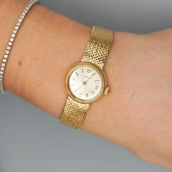 Gübelin 18K Gold Champagne Dial Mesh Bracelet Ladies Watch – Assay Jewelers