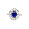 Gubelin Certified Vintage 1,88 Karat No Heat Oval Cut Blauer Saphir Retro Ära Ring