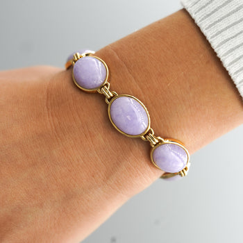 Gump's San Francisco Lavender Jade Link Bracelet and Earring Set – Assay Jewelers