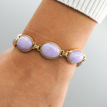 Gump's San Francisco Lavender Jade Link Bracelet and Earring Set – Assay Jewelers